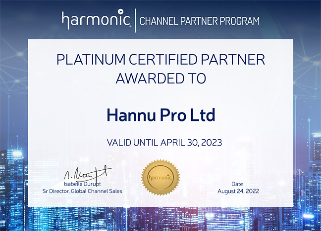 Harmonic Platinum Crertified Partner
