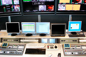 LNK apraides studija - Grass Valley Maestro vadības sistēmas LNK un TV1. kā arī papildus kanāliem nākotnē
